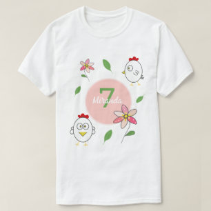 Camiseta Ilustración de pollo de dibujos animados linda