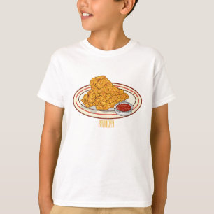 Camiseta Ilustracion de pollo frito personalizado