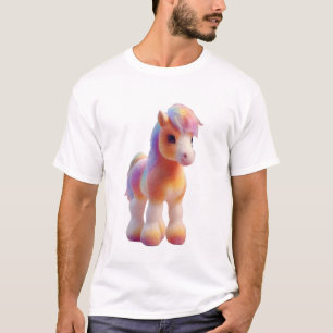 Camiseta Ilustración de Poni Mágico Arcoíris Pastel para Ho