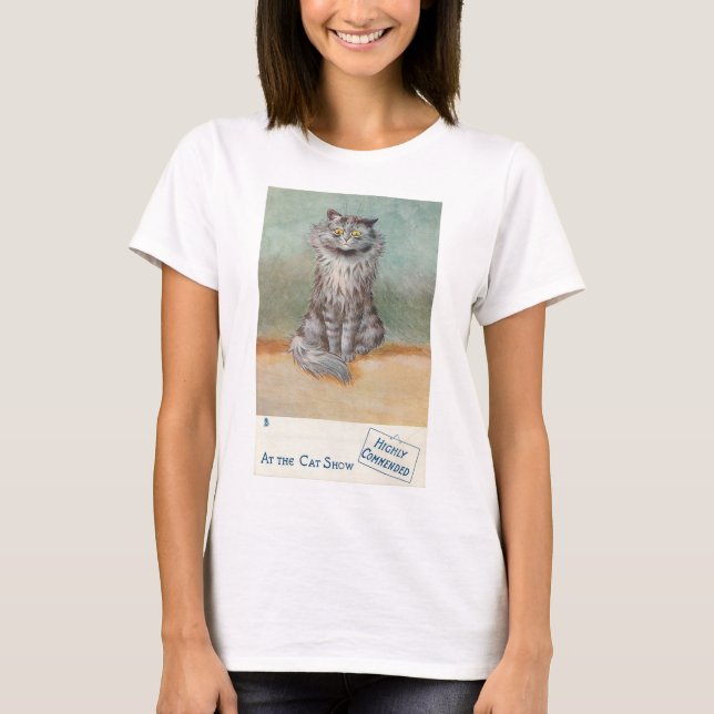 Camiseta Ilustracion de postal vintage de Louis Wain (Anverso)