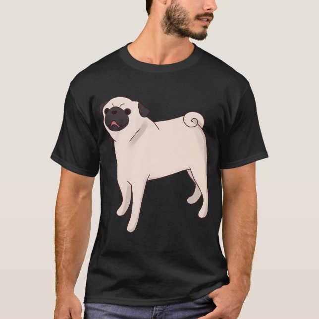 Camiseta Ilustración de Pug adorable (Anverso)