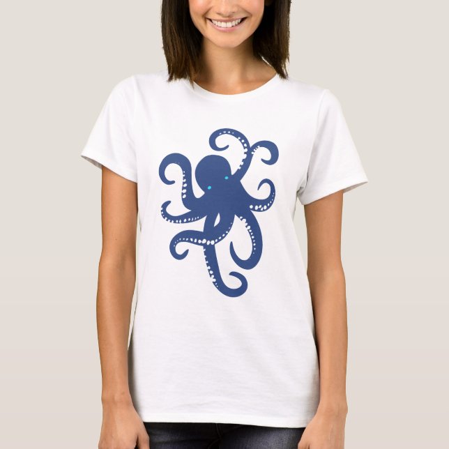 Camiseta Ilustracion de pulpo azul (Anverso)