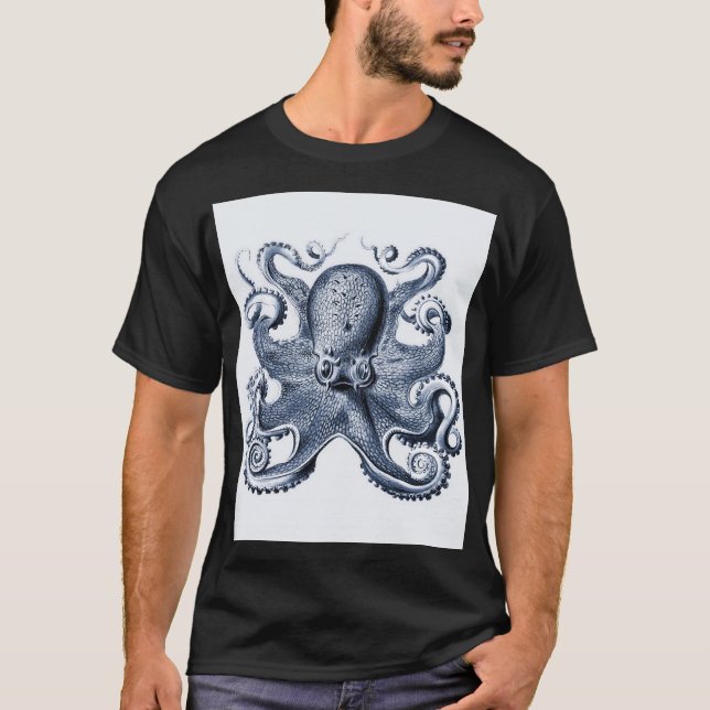 Camiseta Ilustracion de pulpo azul de la Marina por Ernst H (Anverso)