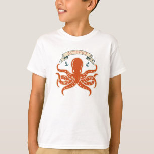 Camiseta Ilustracion de pulpo vintage