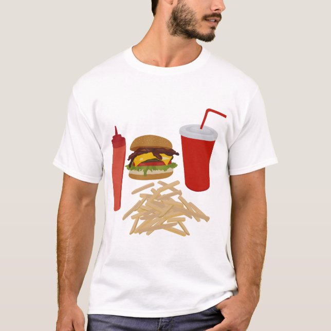 Camiseta Ilustracion de ráfagas de comida rápida (Anverso)