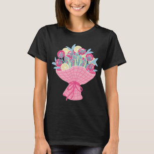 Camiseta Ilustración de ramo de sardinas y tomates lindos.