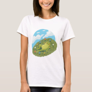 Camiseta Ilustración de rana caprichosa relajándose en la c