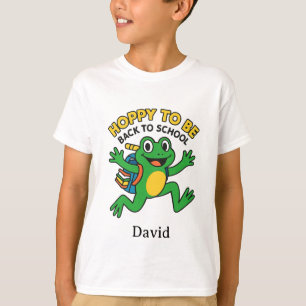 Camiseta Ilustración de Rana Feliz de Regreso a la Escuela