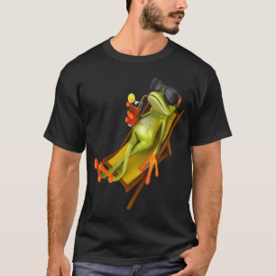 Camiseta Ilustración de rana relajante diseño premium