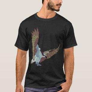 Camiseta Ilustración de Raptor Volador de Pixel Art de Águi