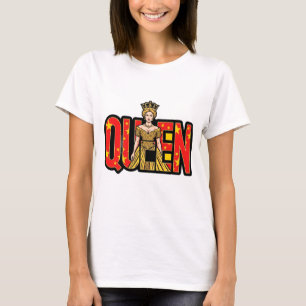 Camiseta Ilustración de Reina con Mujer Regia