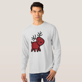 Camiseta Ilustracion de renos de Navidades rojos