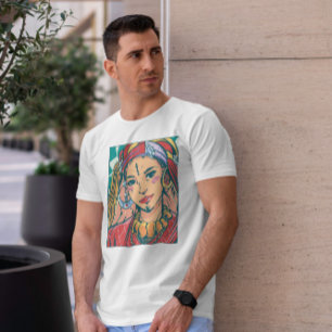 Camiseta Ilustracion de retrato bereber Chica