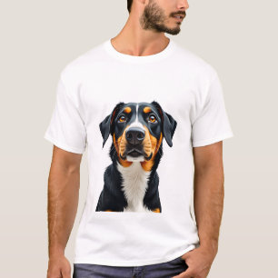 Camiseta Ilustración de retrato de perro colorido vintage r