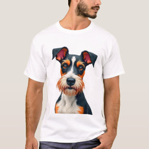 Camiseta Ilustración de retrato de perro colorido vintage r