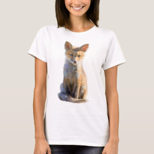Camiseta Ilustración de retrato de zorro rojo dulce cachorr