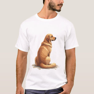 Camiseta Ilustración de Retrovisor de Perro Amante del Retr