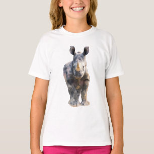 Camiseta Ilustración de Rinoceronte Majestuoso Poderoso par