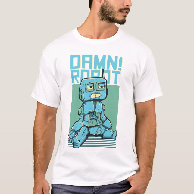 Camiseta Ilustracion de robots futuristas - Ar tecnológico  (Anverso)
