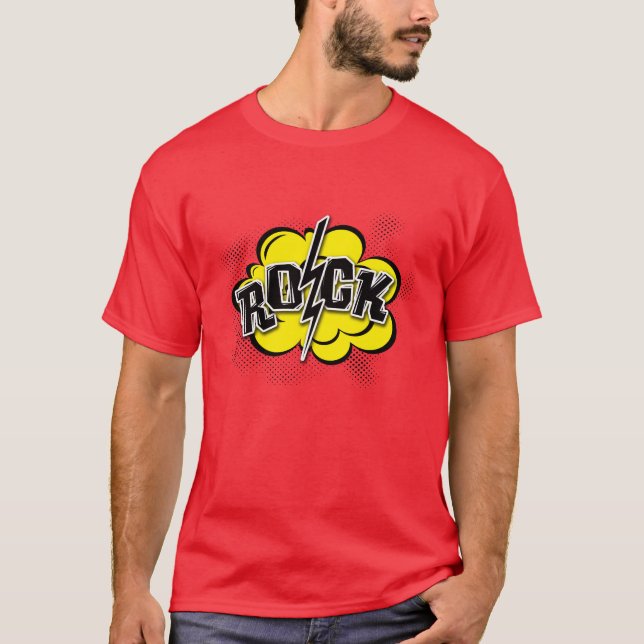 Camiseta Ilustracion de rock de estilo cómico (Anverso)