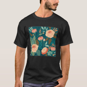 Camiseta Ilustracion de Rosas botánicos lindo Flor