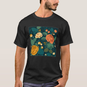 Camiseta Ilustracion de Rosas botánicos lindo Flor