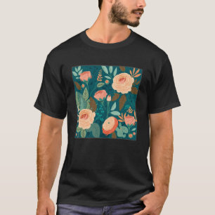 Camiseta Ilustracion de Rosas botánicos lindo Flor