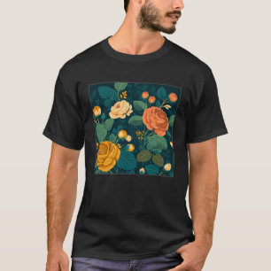 Camiseta Ilustracion de Rosas botánicos lindo Flor