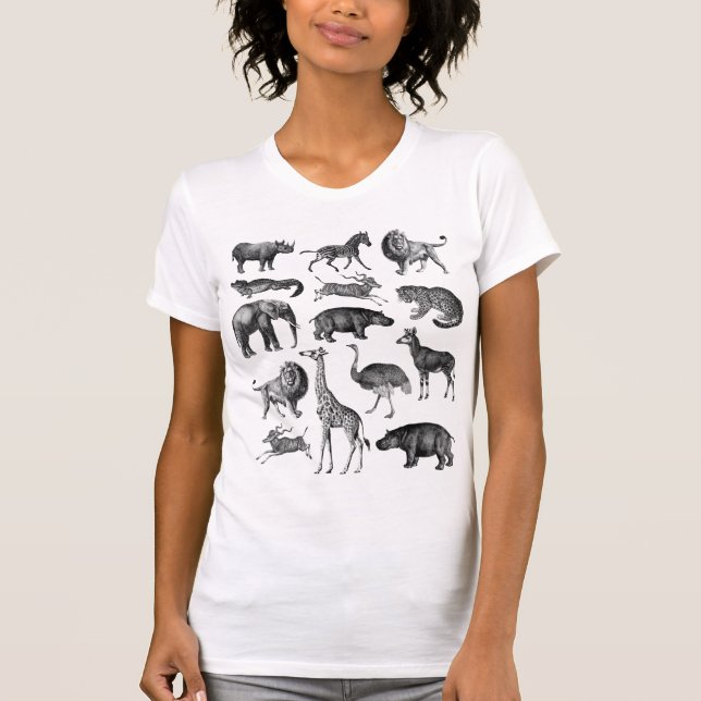 Camiseta Ilustracion de Safari Animal Vintage (Anverso)