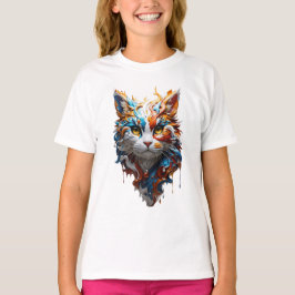 Camiseta ilustracion de salpicadura de gato lindo
