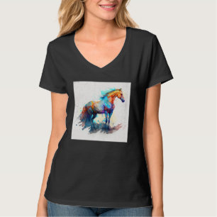 Camiseta Ilustración de salpicaduras de pintura de caballo 