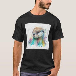 Camiseta Ilustración de salpicaduras de pintura de nutria l