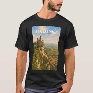Camiseta Ilustración de San Marino Arte de Viaje Vintage