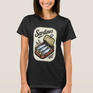 Camiseta Ilustración de sardinas en lata Amante del pescado