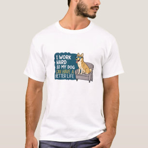 Camiseta Ilustración de sillón con divertida cita de perro