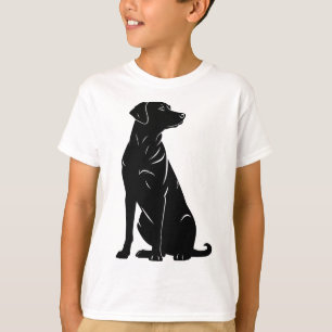 Camiseta Ilustración de silueta de labrador negro