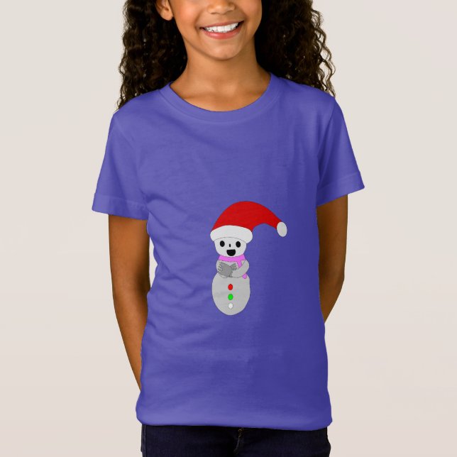 Camiseta Ilustracion de Snowman Navidades inteligentes (Anverso)