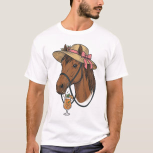 Camiseta Ilustración de sombrero de verano cóctel caballo v