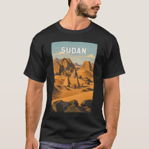 Camiseta Ilustración de Sudán Arte de Viaje Vintage