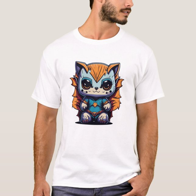 Camiseta Ilustracion de superhéroe animal de bebé mágico (Anverso)
