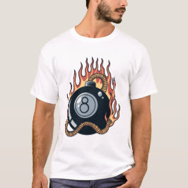 Camiseta Ilustracion de tatuajes de bomba en llamas 8