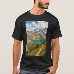 Camiseta Ilustración de Tayikistán Arte de Viaje Vintage