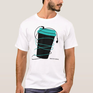 Camiseta Ilustración de taza de café con auriculares Leave 