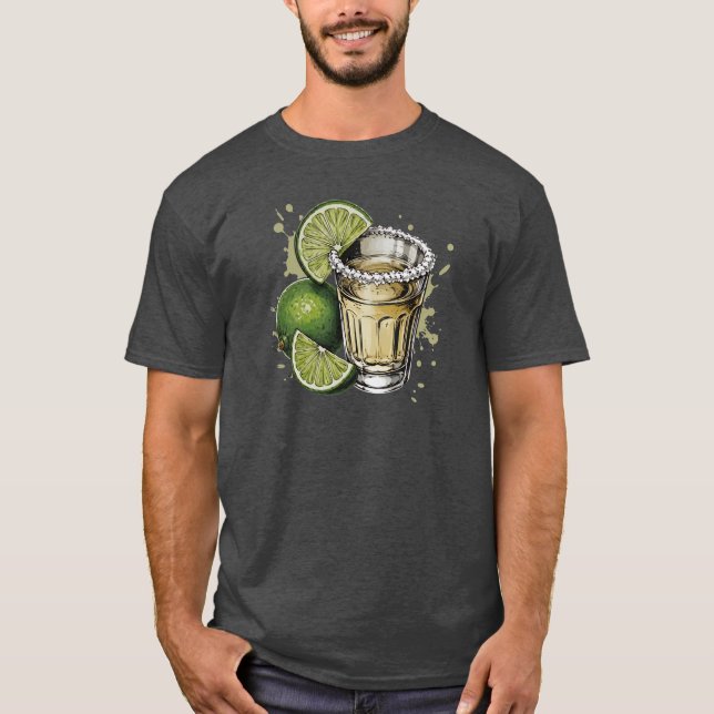 Camiseta Ilustración de tequila con sal y lima (Anverso)