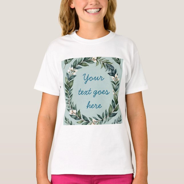 Camiseta ilustracion de texto de floral de floral acuarela (Anverso)