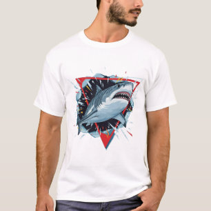Camiseta Ilustración de tiburón agresivo – Depredador dinám