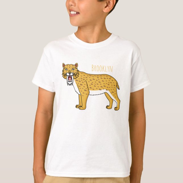 Camiseta Ilustracion de tigre con dientes de saber (Anverso)