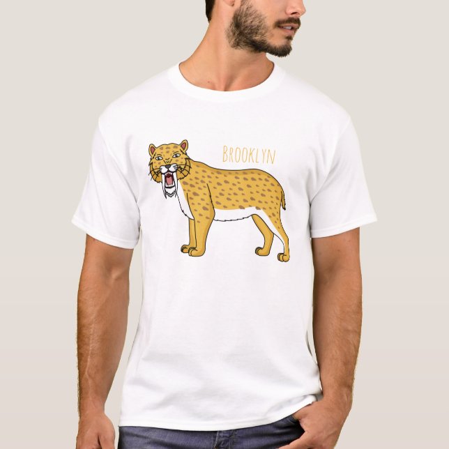 Camiseta Ilustracion de tigre con dientes de saber (Anverso)
