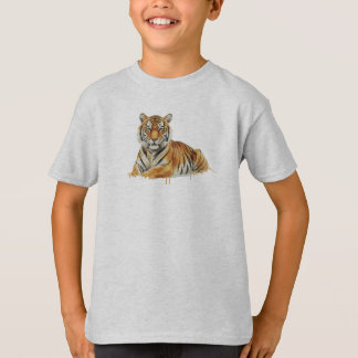Camiseta Ilustración de Tigre en Acuarela – Fauna Majestuos