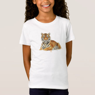 Camiseta Ilustración de Tigre en Acuarela – Fauna Majestuos